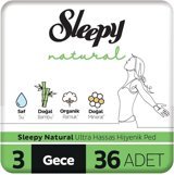 Sleepy Natural Ultra Hassas Organik İnce 36'lı Hijyenik Ped 1 Adet