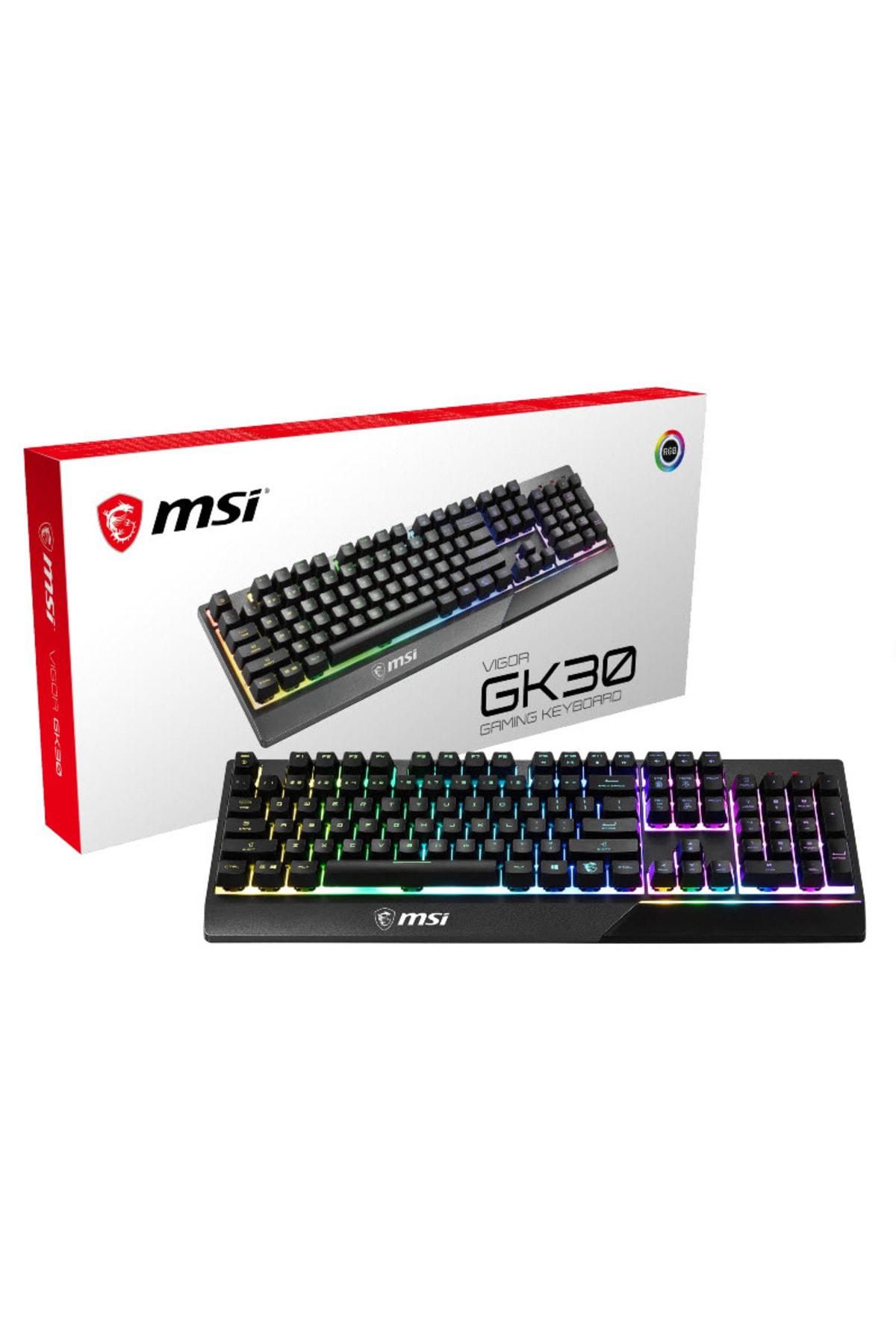 MSI Vigor GK30 Türkçe RGB 108 Tuşlu Kablolu Siyah Gaming Klavye