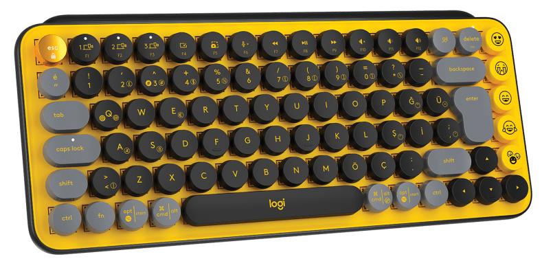 Logitech Türkçe 61 Tuşlu Kablosuz Lila Sarı Mekanik Klavye