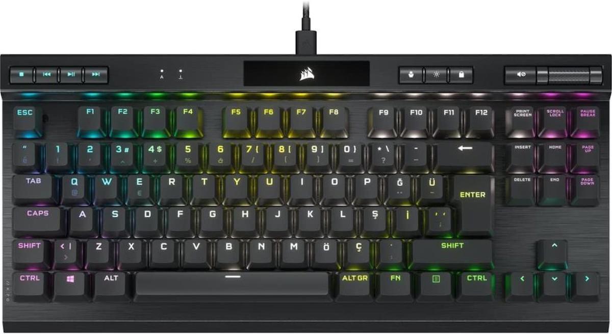 Corsair K70 Türkçe RGB 88 Tuşlu Kablolu Siyah Mekanik Gaming Klavye