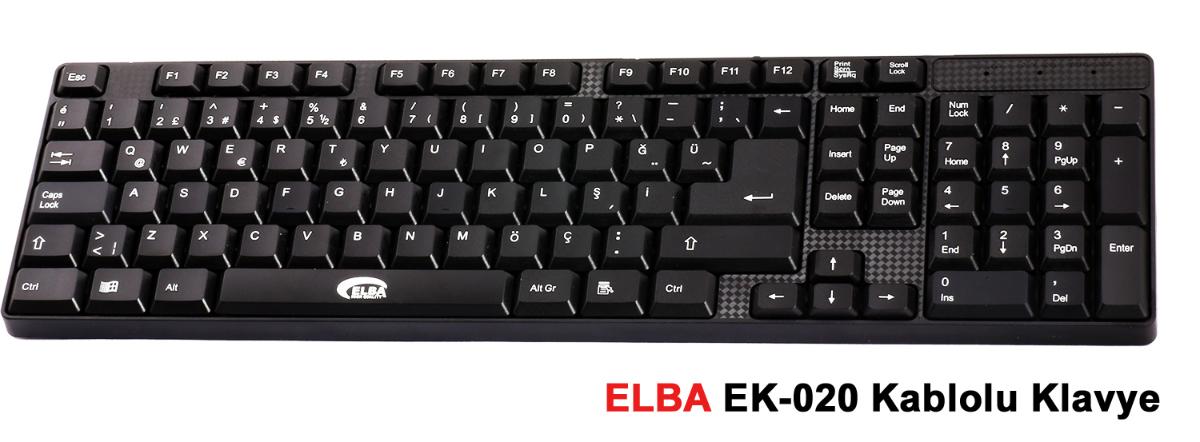 Elba EK-020 Türkçe F 104 Tuşlu Kablolu Siyah Normal Klavye