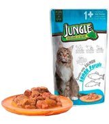 Jungle Pouch Somonlu Yetişkin Yaş Kedi Maması 85 gr
