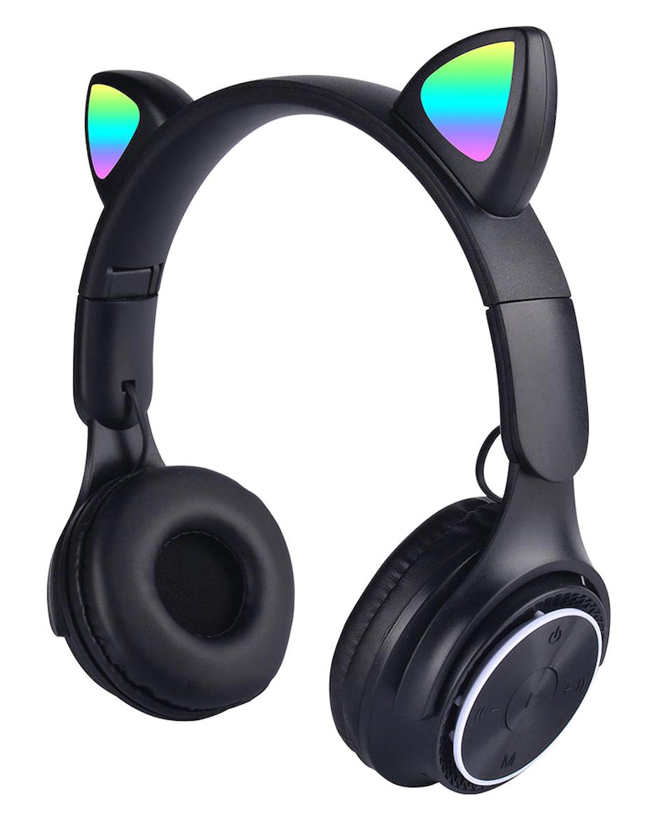 Zore M6 Pro Tavşanlı Işıklı Kulak Üstü Bluetooth Kulaklık Siyah