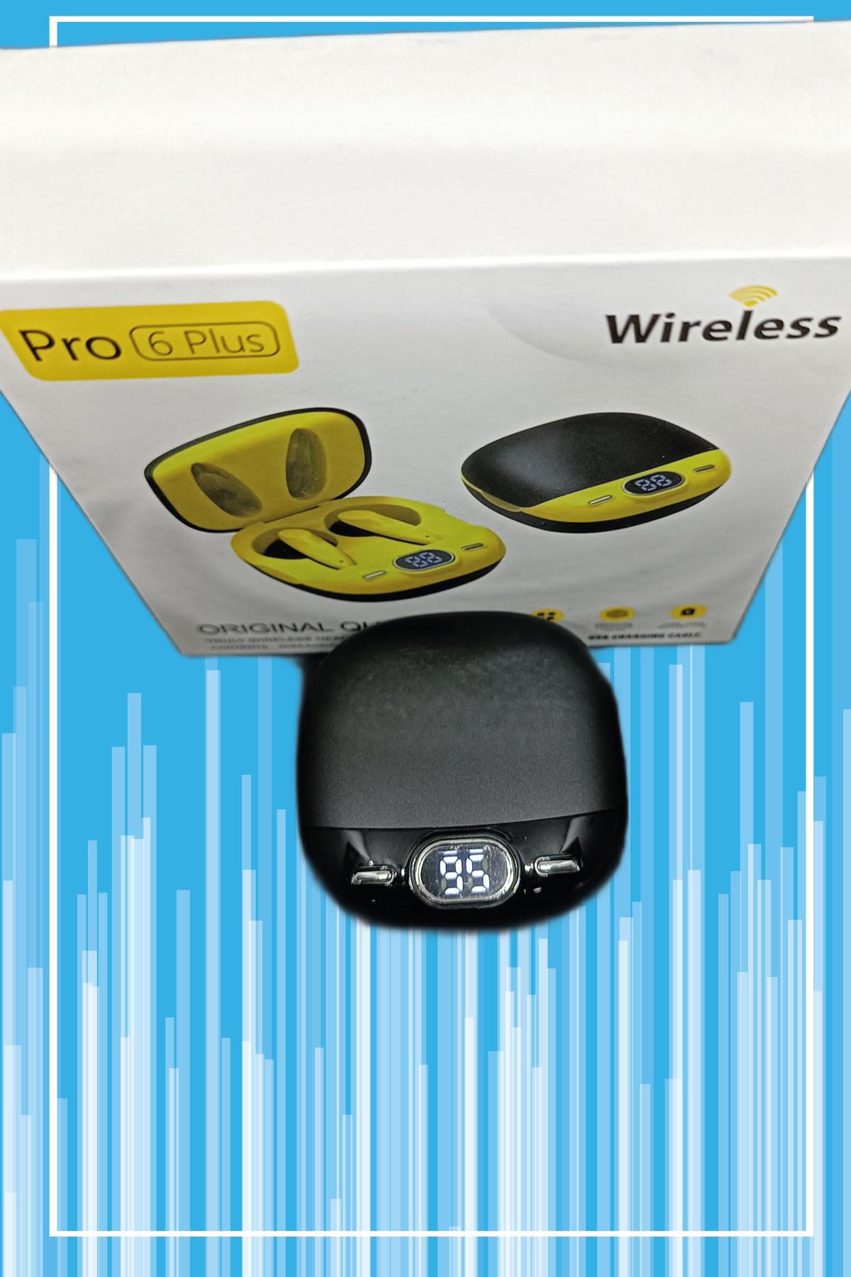AnyCast Pro6 Plus 5.0 Işıklı Gürültü Önleyici Oyuncu Kablosuz Kulak İçi Bluetooth Kulaklık Siyah