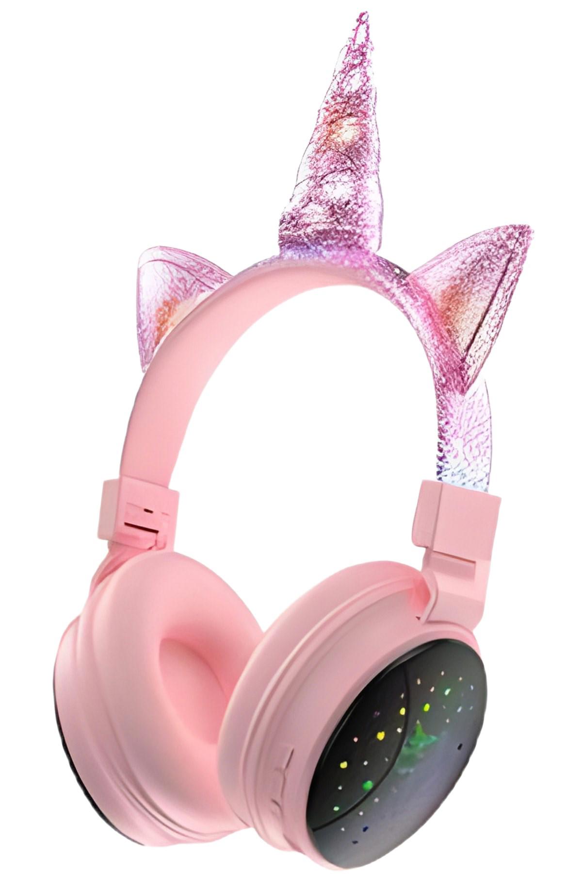 Pazariz Unicorn 5.0 Kablosuz Kulak Üstü Bluetooth Kulaklık Pembe