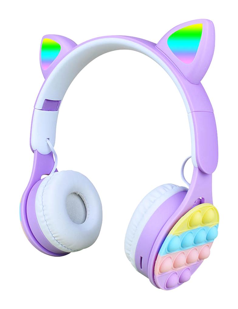 Zore B30 Işıklı Kulak Üstü Bluetooth Kulaklık Mor
