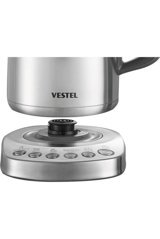 Vestel Ziyafet S3000 Paslanmaz Çelik 1.8 lt 2200 W Işıklı Klasik Gri Kettle