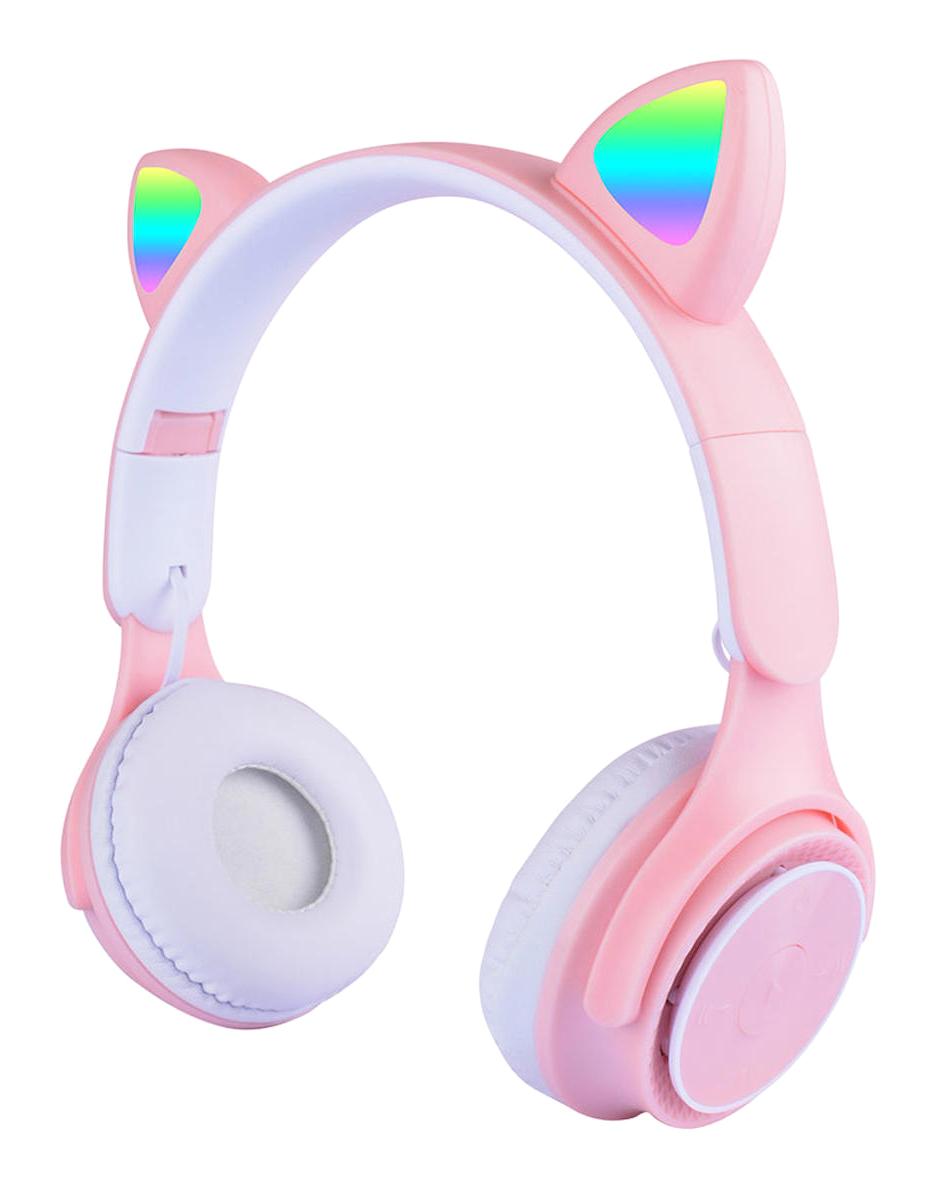 Zore M6 Pro Tavşanlı Işıklı Kulak Üstü Bluetooth Kulaklık Pembe