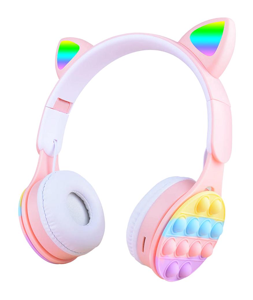 Zore B30 Işıklı Kulak Üstü Bluetooth Kulaklık Pembe