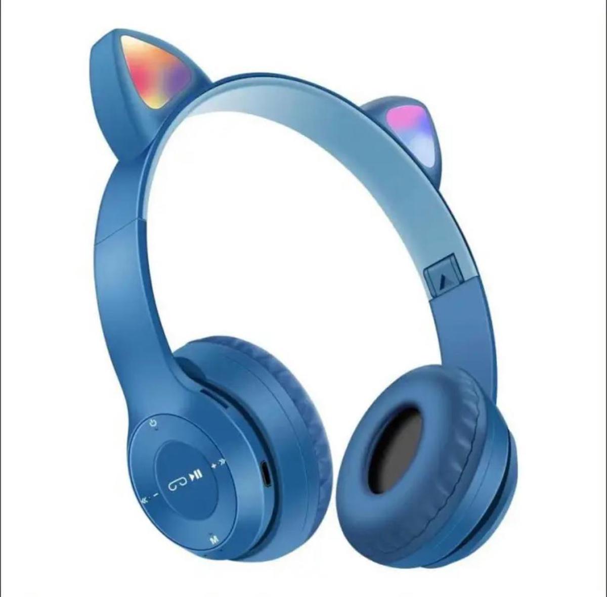 Mi7a P47m 5.0 Işıklı Kablosuz Kulak Üstü Bluetooth Kulaklık Mavi