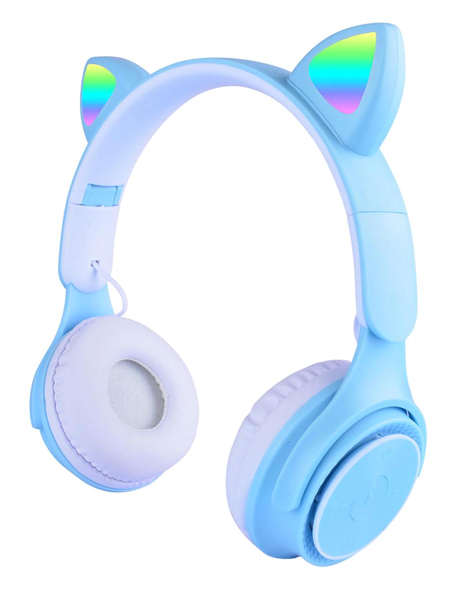 Zore M6 Pro Tavşanlı Işıklı Kulak Üstü Bluetooth Kulaklık Mavi