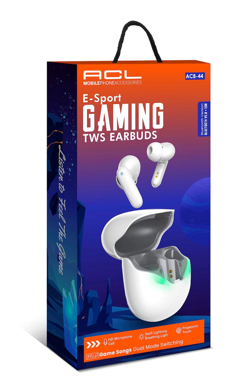 Acl Gaming Tws Earbuds 5.0 Gürültü Önleyici Oyuncu Kulak İçi Bluetooth Kulaklık Beyaz