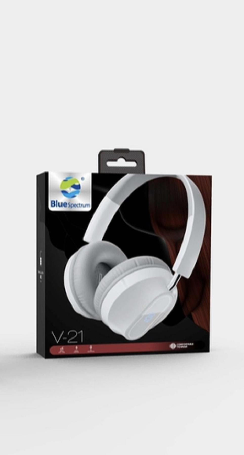 Blue Spectrum S. V-21 5.2 Kablosuz Kulak Üstü Bluetooth Kulaklık Beyaz