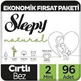 Sleepy Natural 2 Numara Organik Göbek Oyuntulu Cırtlı Bebek Bezi 96 Adet
