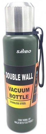 Saibo YK-1150 Çift Katlı Vakumlu Kamp Paslanmaz Çelik 1 lt Outdoor Termos Haki