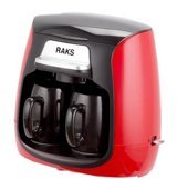 Raks Luna Max Plastik Filtreli Bardaklı 0.5 L Hazne Kapasiteli 2 Fincan Mini 500 W Kırmızı Filtre Kahve Makinesi