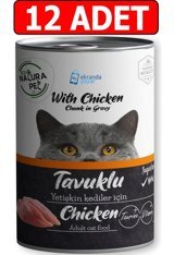 Eco Natura Pet Premium Quality Tavuk Yetişkin Yaş Kedi Maması 12x400 gr