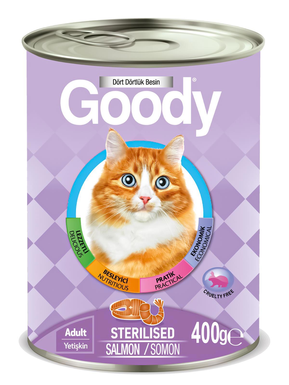 Goody Kısırlaştırılmış Somonlu Yetişkin Yaş Kedi Maması 400 gr