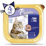 Plaisir Terrine Pate Ton Balıklı Yetişkin Yaş Kedi Maması 4x100 gr