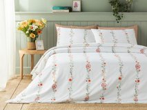 English Home Romantic Line Dijital Baskılı Soft Cotton Çift Kişilik Nevresim Takımı Açık Pembe