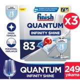 Finish Quantum Infinity Shine Tablet Bulaşık Makinesi Deterjanı 3x83 Adet