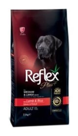 Reflex Plus+ Kuzu Etli Pirinçli Büyük Irk Yetişkin Kuru Köpek Maması 15 kg