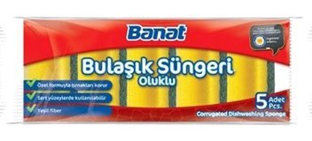 Banat Oluklu Bulaşık Süngeri 5'li