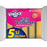Vindex Klasik Bulaşık Süngeri 5'li