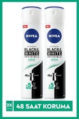 Nivea Black&White Invisible Fresh Sprey Kadın Deodorant 2x150 ml