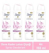 Dove Lotus Çiçeği Sprey Kadın Deodorant 4x150 ml