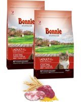 Bonnie Renkli Taneli Dana Etli Yetişkin Kuru Kedi Maması 2x1.5 kg