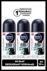 Nivea Black&White Invisible Fresh Roll-On Erkek Deodorant 3x50 ml