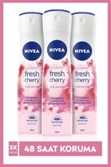 Nivea Fresh Cherry Antiperspirant Sprey Kadın Deodorant 3x150 ml