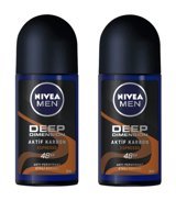 Nivea Deep Dimension Aktif Karbon Espresso Roll-On Erkek Deodorant 2x50 ml