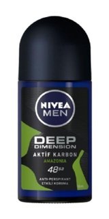 Nivea Deep Dimension Aktif Karbon Roll-On Erkek Deodorant 24x50 ml