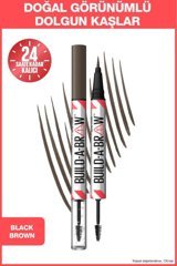 Maybelline New York Build a Brow 2in1 Black Brown Asansörsüz Çift Taraflı İnce Uçlu Kaş Kalemi Siyah