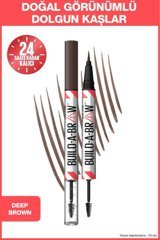 Maybelline New York Build a Brow 2in1 Deep Brown Asansörsüz Çift Taraflı İnce Uçlu Kaş Kalemi Kahverengi