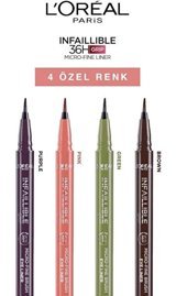 L'oréal Paris Infaillible 36H Grip Suya Dayanıklı Çok Renkli Kalıcı İnce Uçlu Kalem Eyeliner