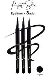 L'oréal Paris Perfect Slim Suya Dayanıklı Saten Siyah Kalıcı İnce Uçlu Kalem Eyeliner 3 Adet