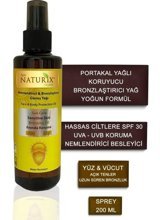 Naturix Portakal Yağı 30 Faktör Vücut İçin Bronzlaştırıcı Yağ 200 ml
