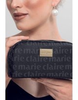 Marie Claire MC212111184 Siyah Yazılı Deri Makyaj Çantası