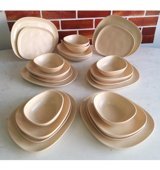 Keramika Tetra 24 Parça 6 Kişilik Stoneware Asimetrik Yemek Takımı