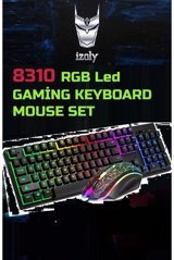 IZOLY 8310 Işıklı Ergonomik Siyah Kablosuz Klavye Mouse Seti