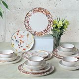 Keramika Flowers Nordic 24 Parça 6 Kişilik Stoneware Yuvarlak Yemek Takımı