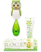 Rocs Ekstra Yumuşak U Manuel Bebek Diş Fırçası Yeşil + Diş Macunu