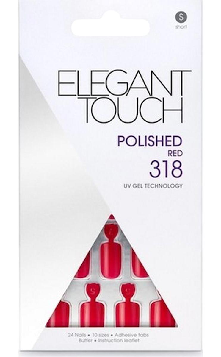 Elegant Touch 318 Parlak 24'lü Kare Kırmızı Takma Tırnak