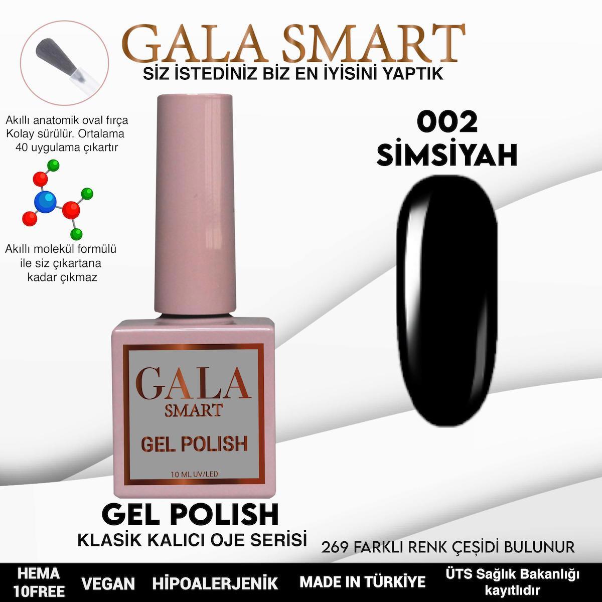 Gala Smart 02 Siyah Parlak Kalıcı Oje