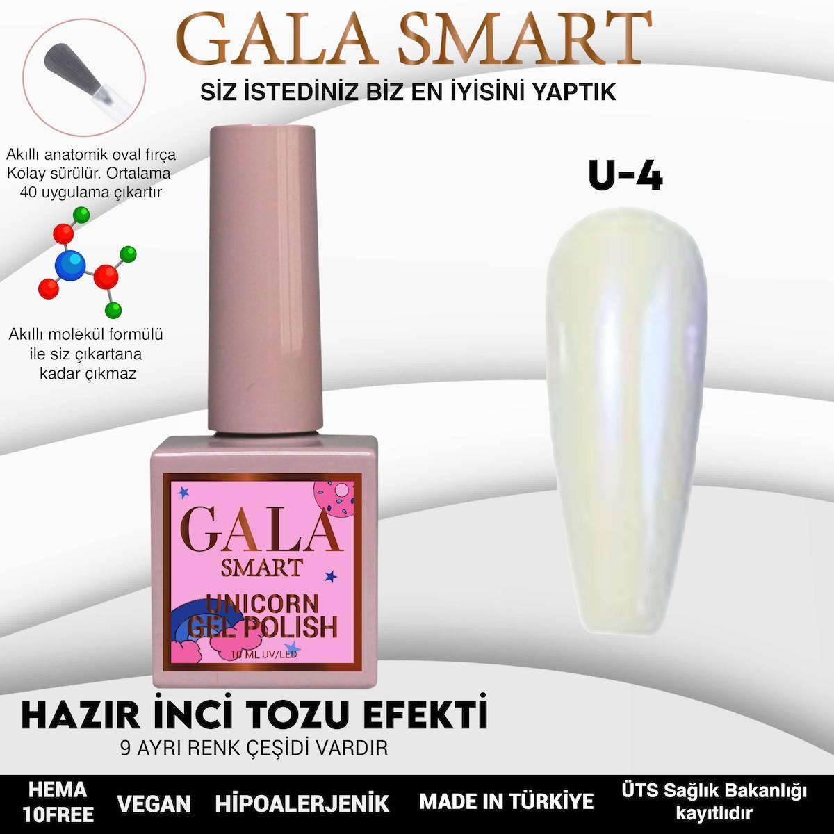 Gala Smart U4 Beyaz Sedefli Kalıcı Oje