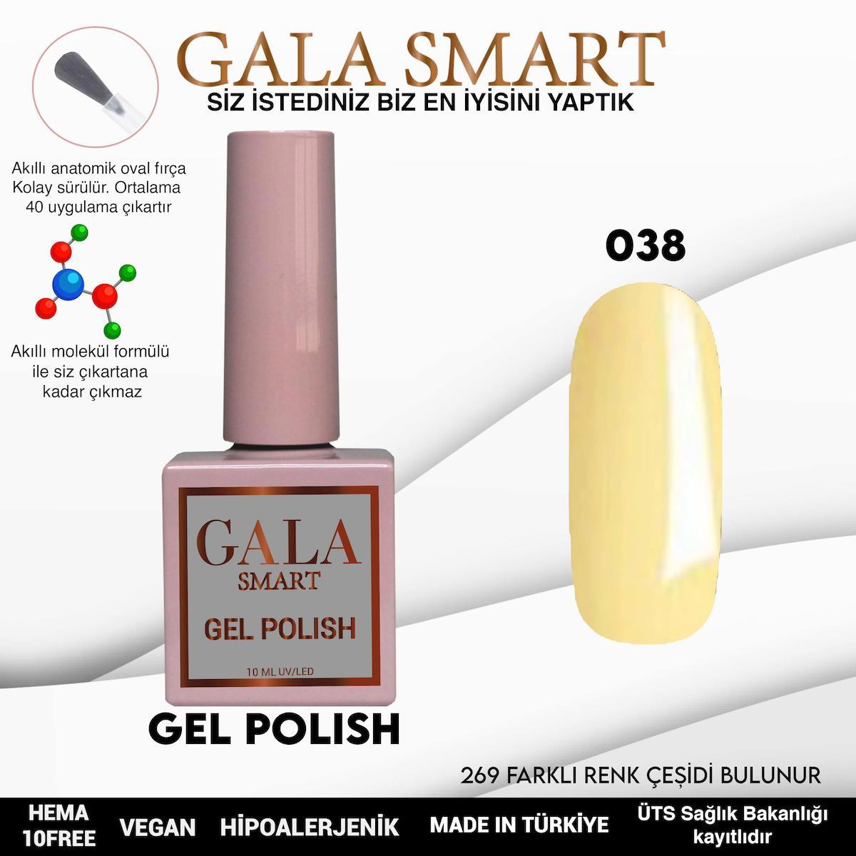 Gala Smart 038 Sarı Parlak Kalıcı Oje