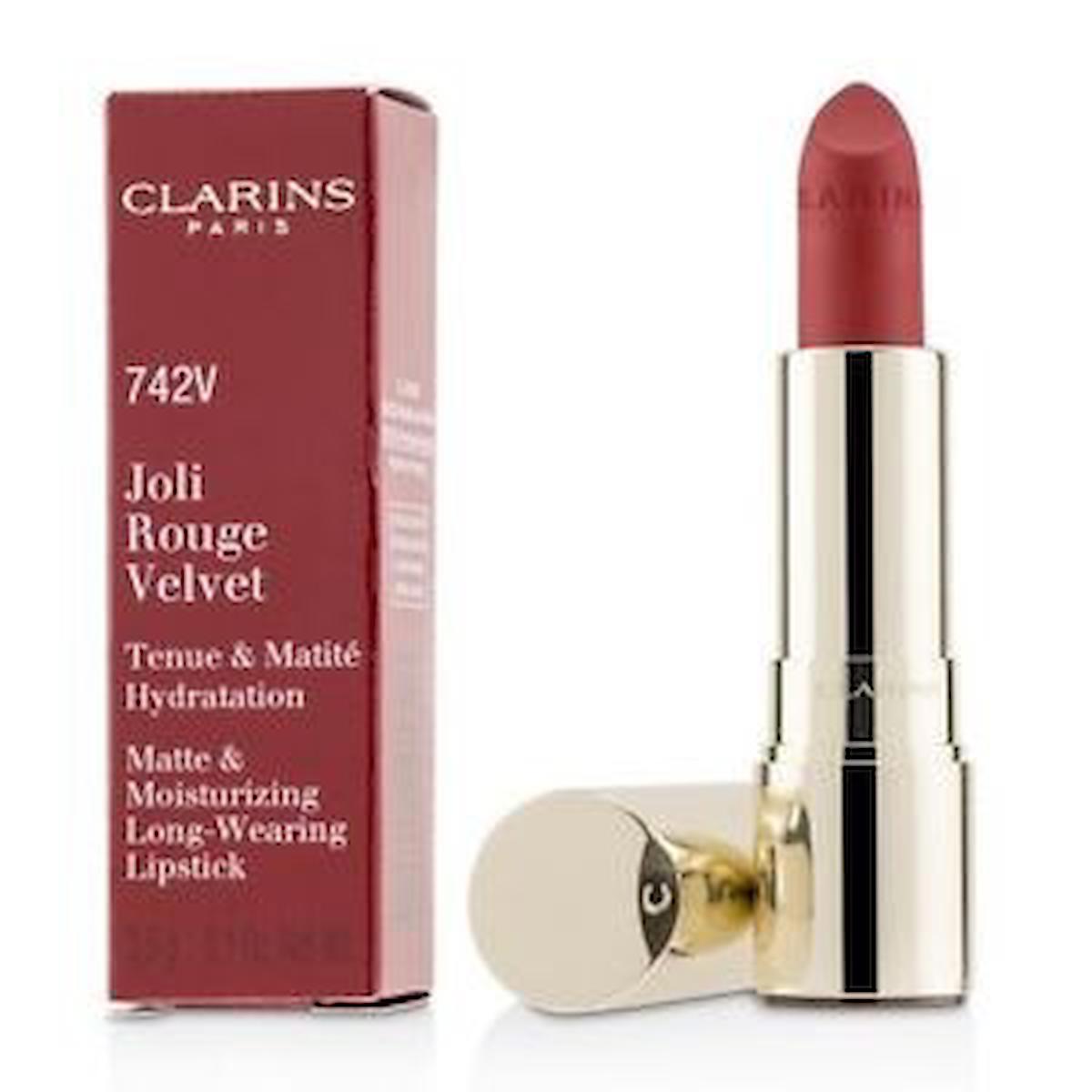 Clarins 742V Joli Rouge Kalıcı Kadife Krem Lipstick Ruj
